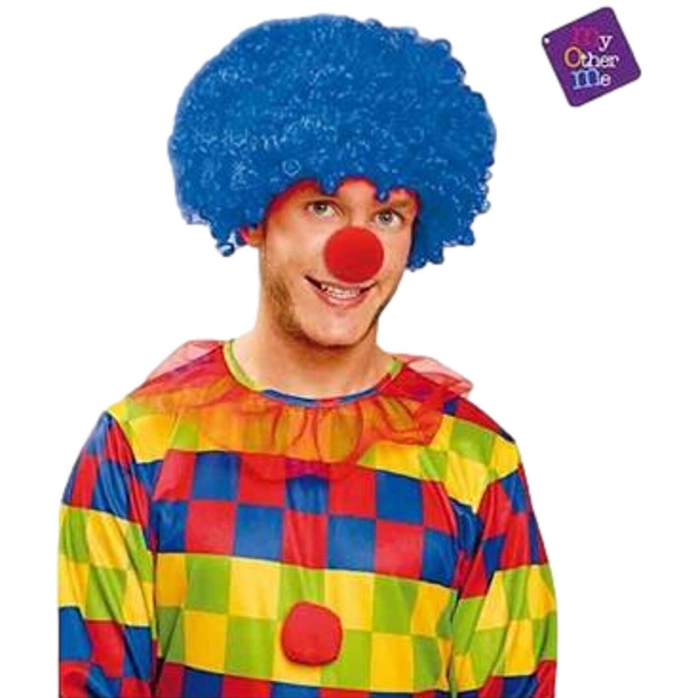 Peluca Pelo Rizado Azul 80 Gr - Disfraz