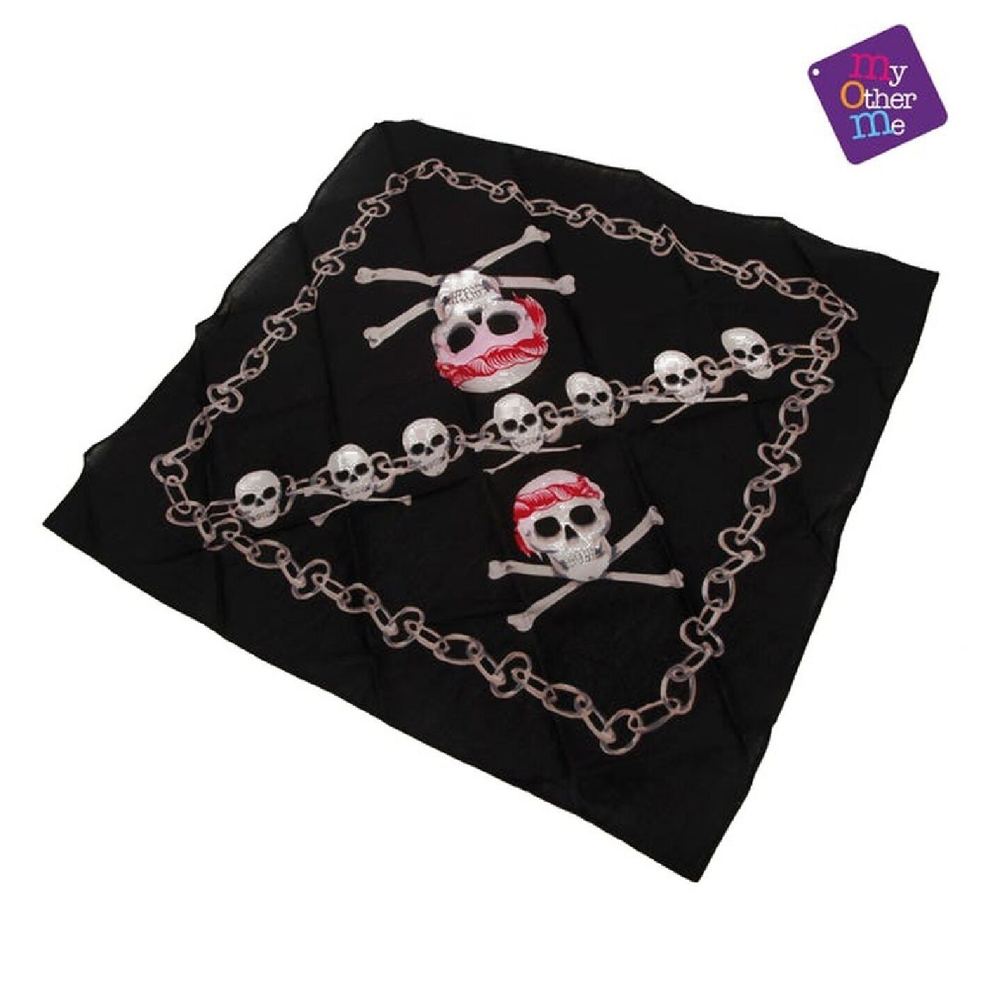 Pirate Skull Scarf 35x35 Cm - Costume Accessory