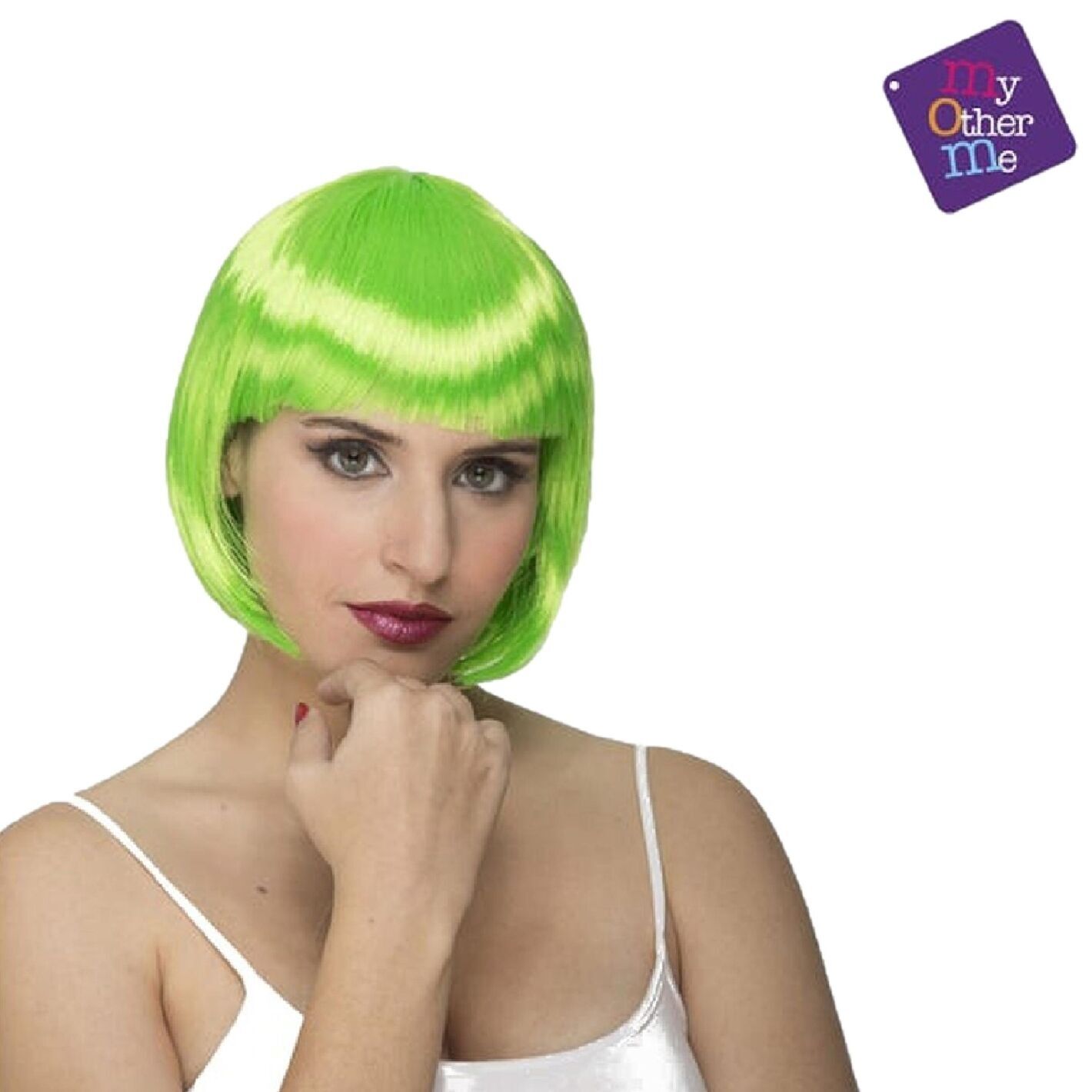 Peluca Pelo Corto Verde 130 Gr - Disfraz