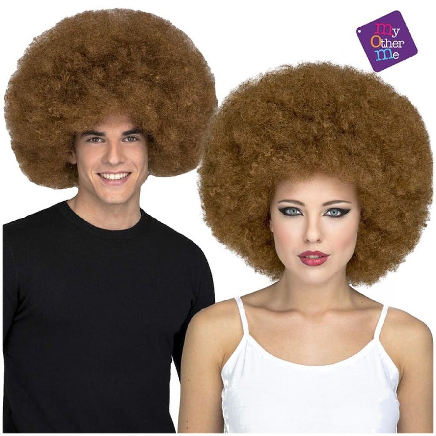 Peluca Jumbo Marrón 200 Gr - Accesorio para Disfraz