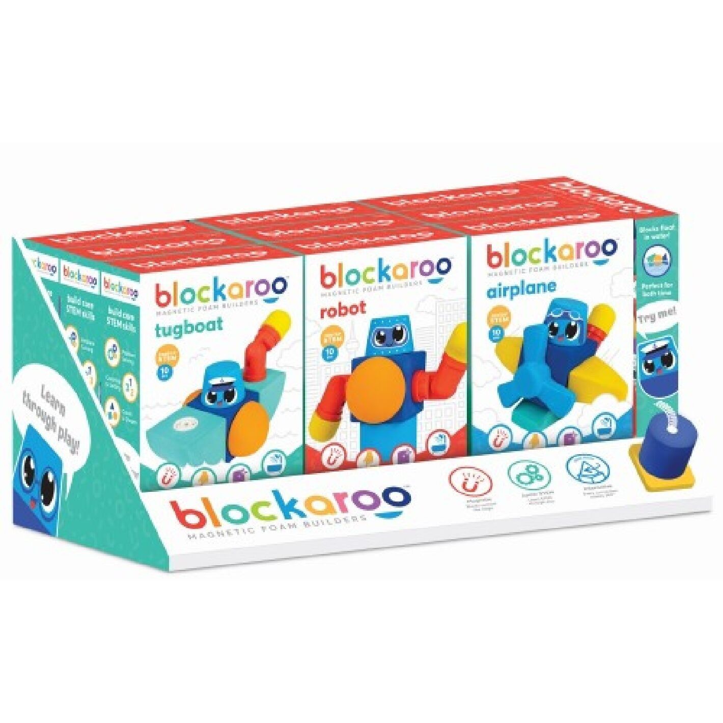 Blocchi di schiuma magnetica Blockaroo - Display 12 UVC