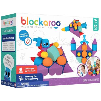 Blockaroo Magnetic Foam Blocks - Set 50 Pieces