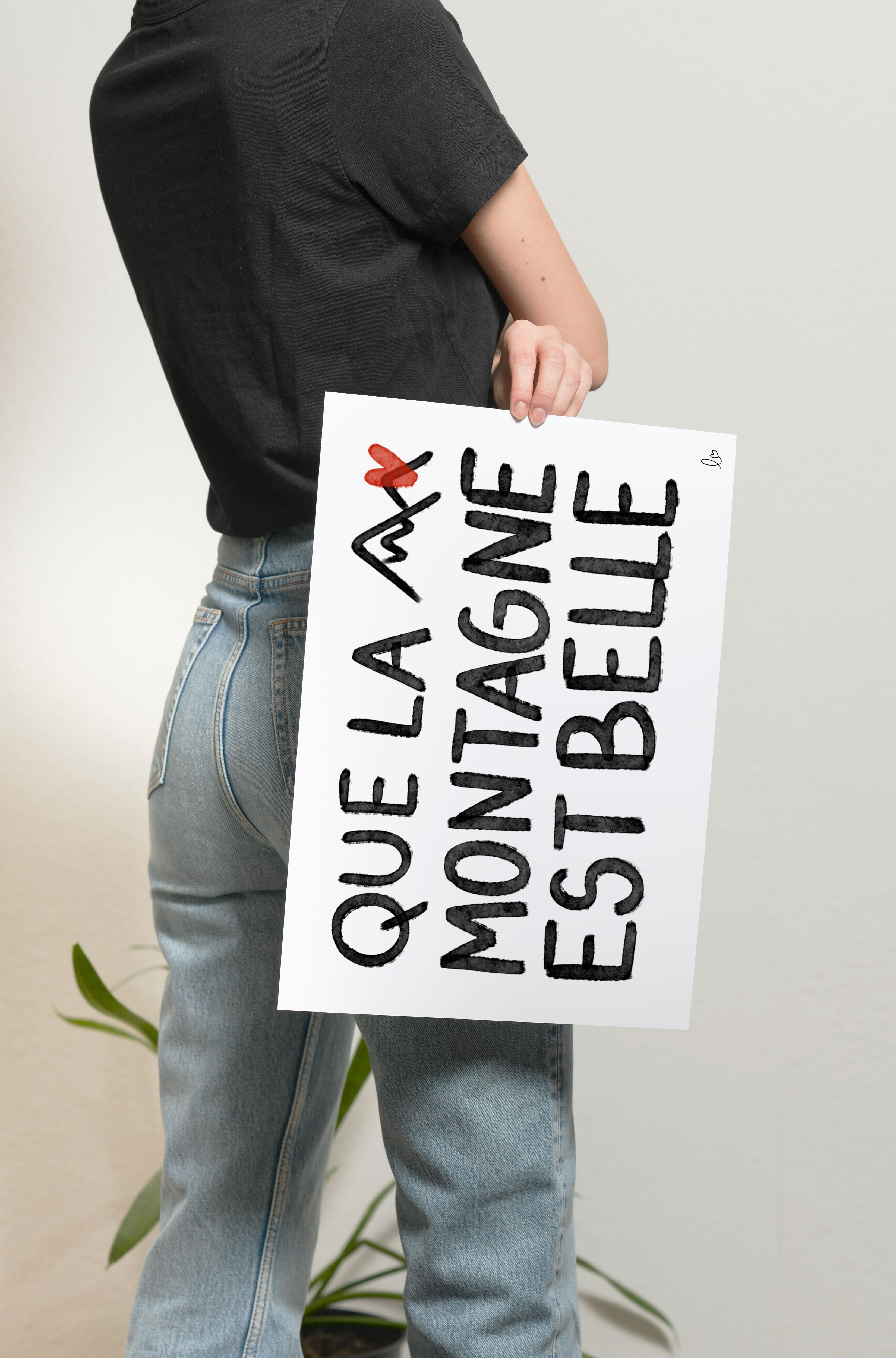 Wie schön ist der Berg! - Illustration - Poster - Berg - Haus - Lebensstil - hergestellt in Frankreich