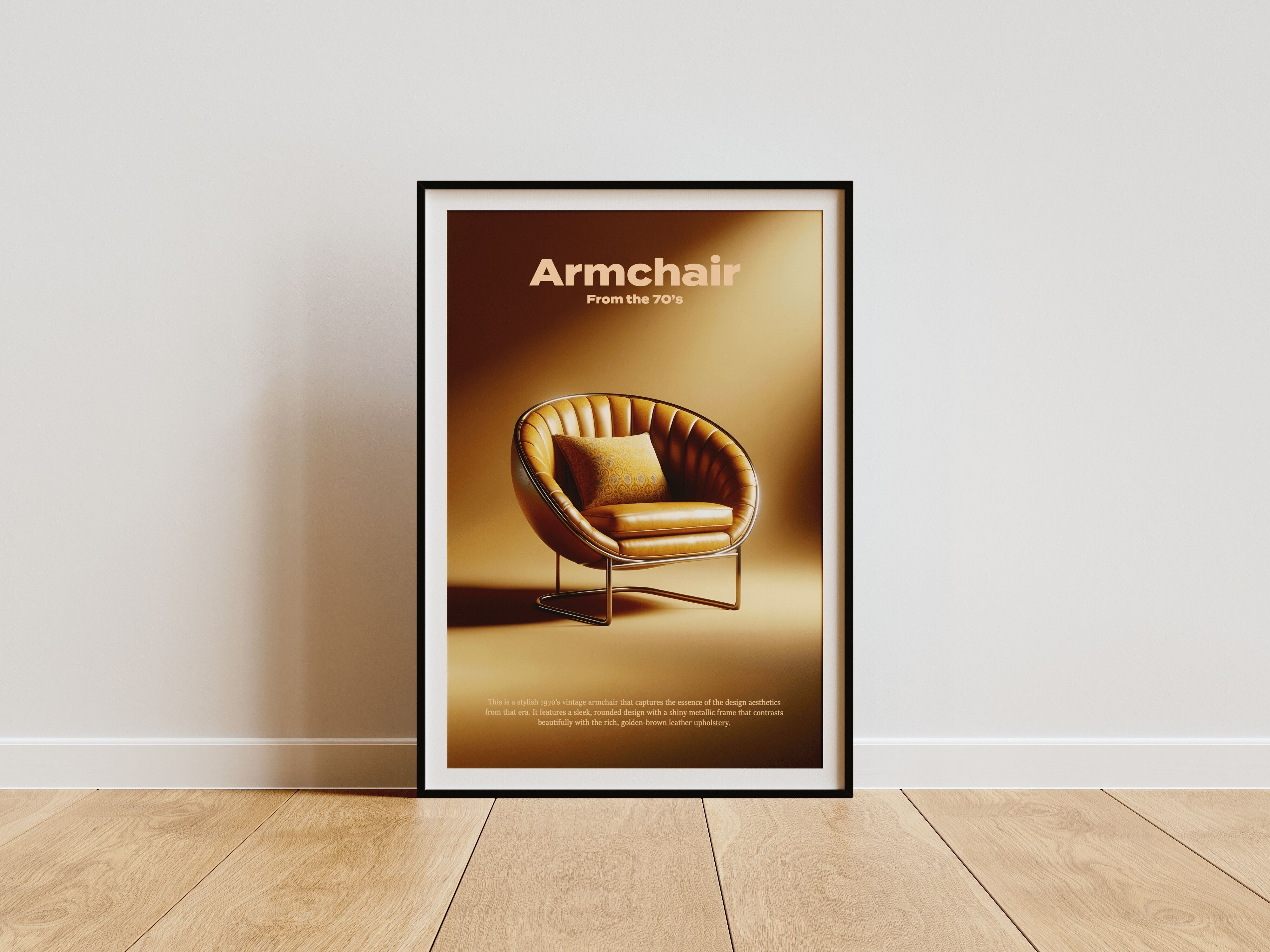 Stampa retrò poltrona gialla