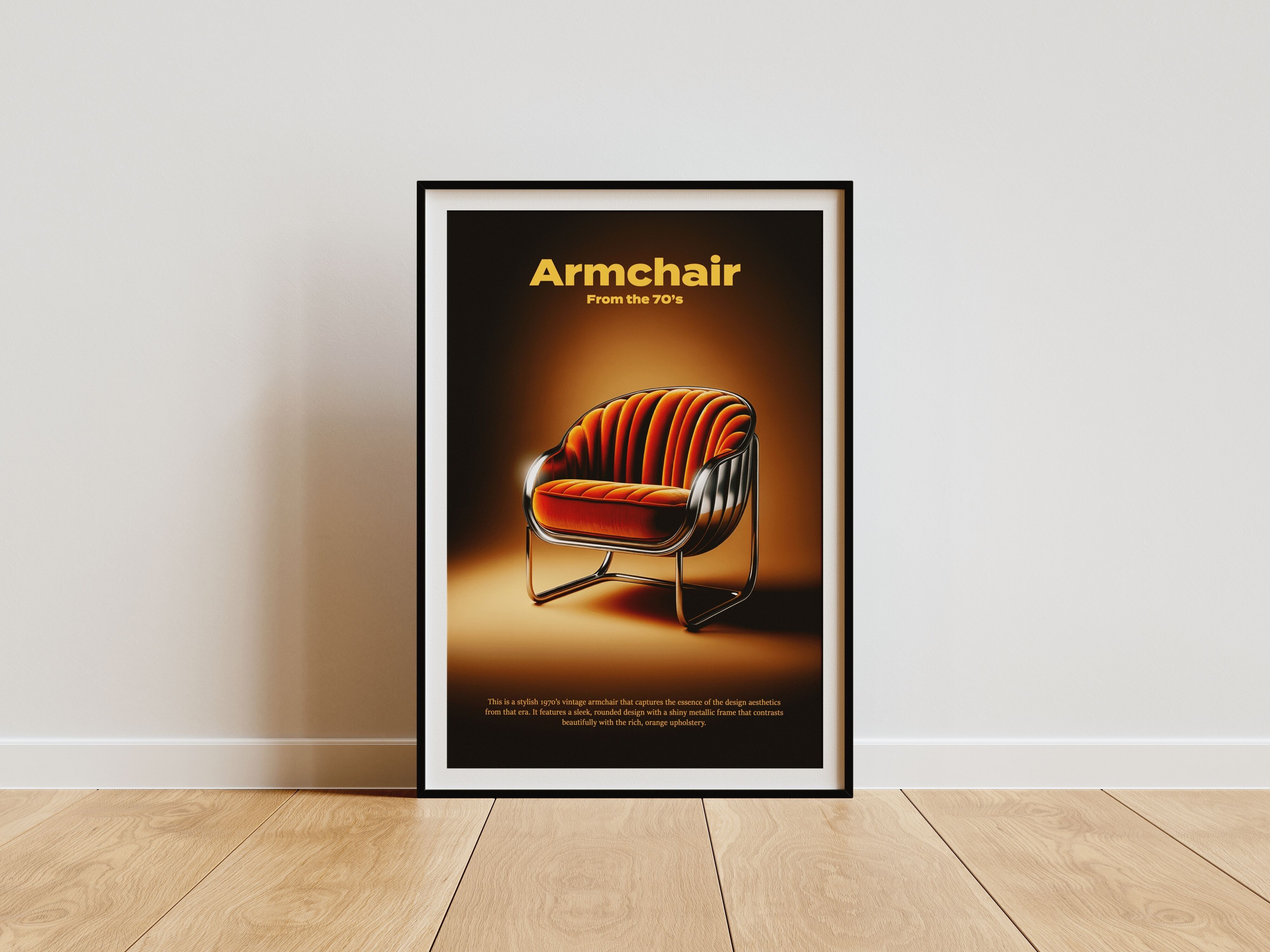 Poltrona retrò arancione stampa n°3