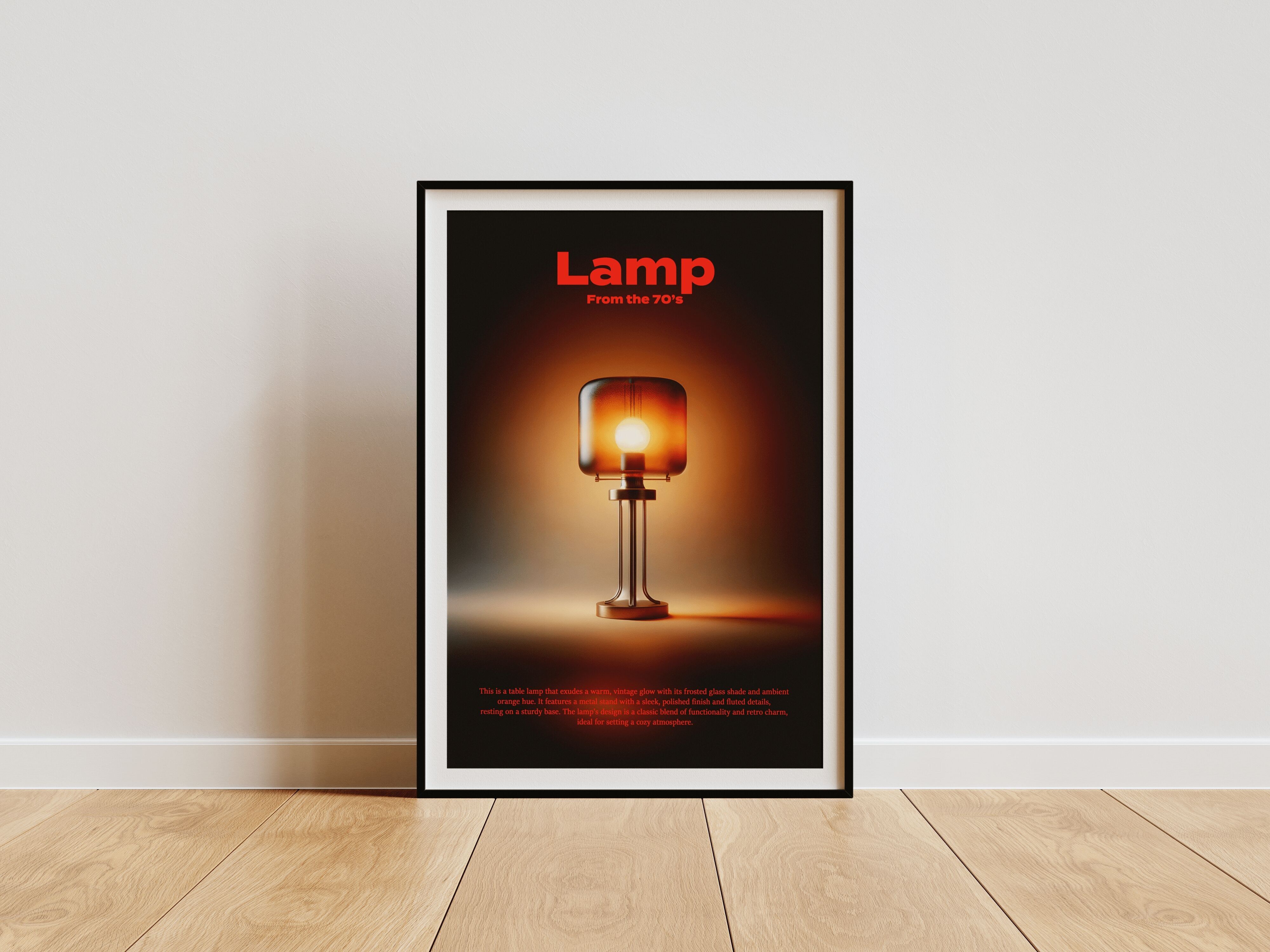 Lampada retrò con stampa vintage