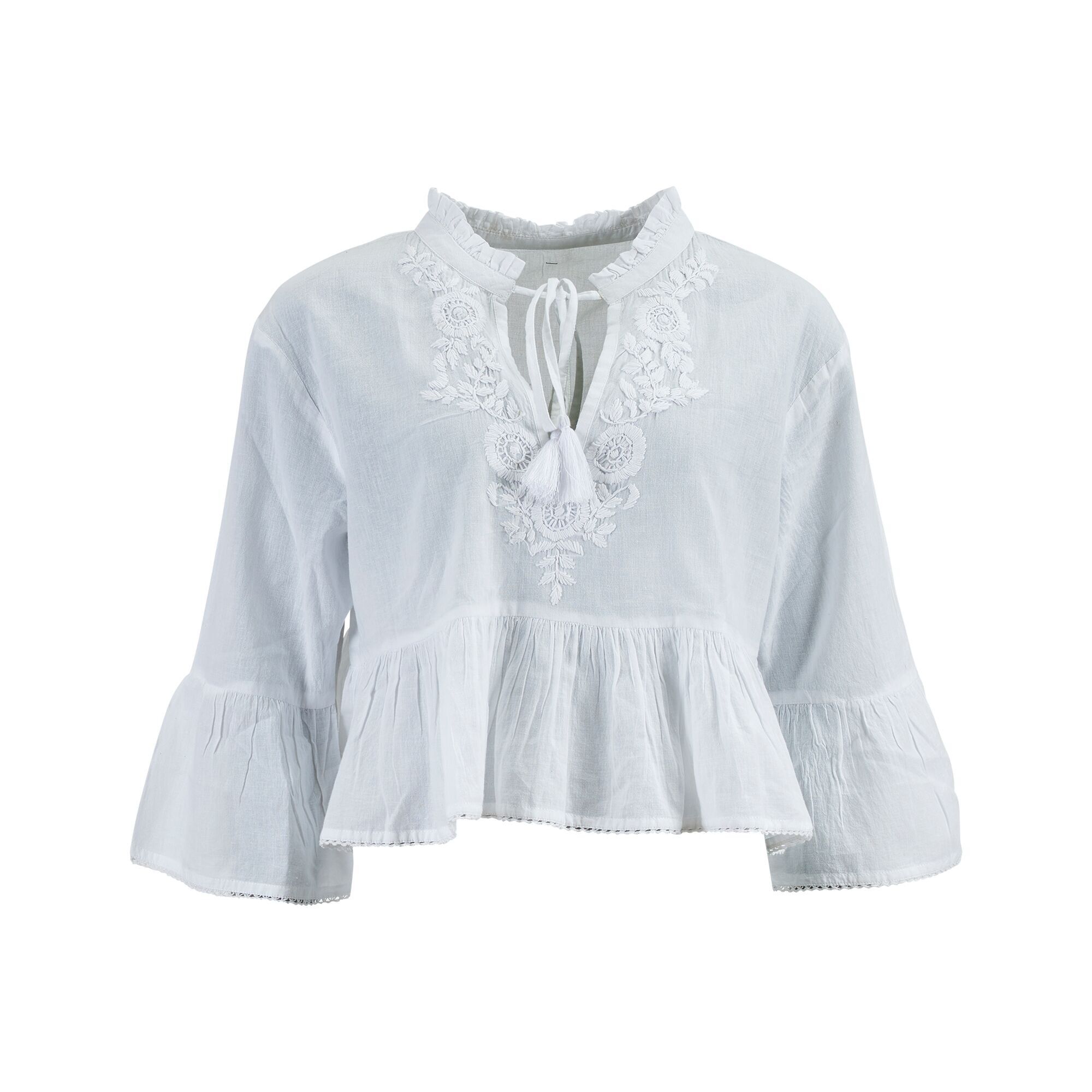 Blusa da donna con ricami floreali