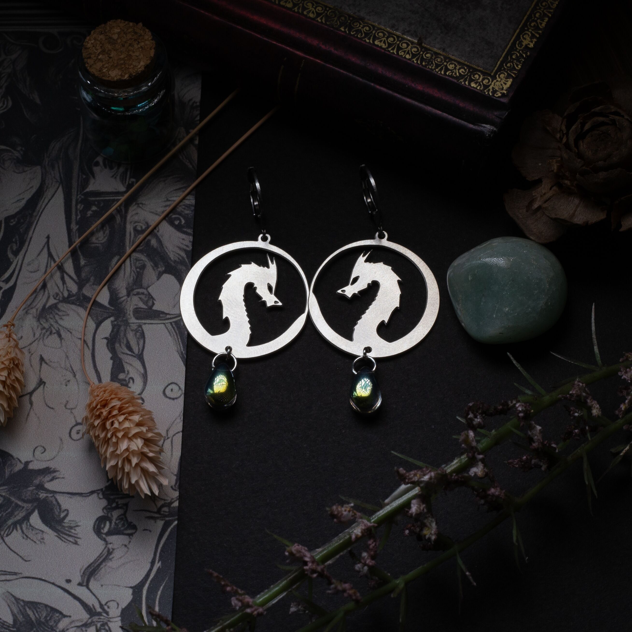 orecchini drago in acciaio inossidabile