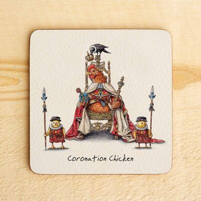 Posavasos de pollo de coronación - Posavasos de bebidas - Posavasos divertido
