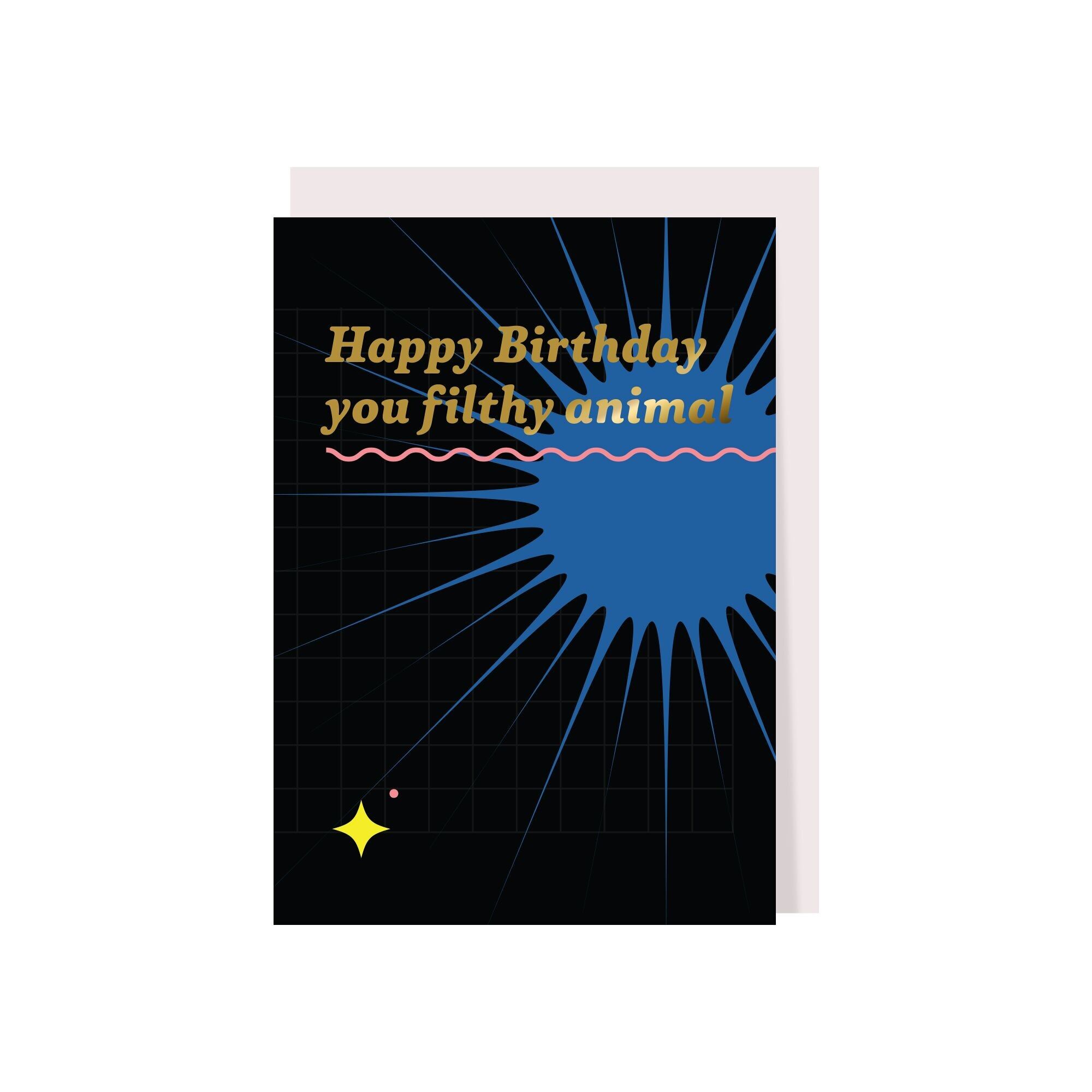 Buon compleanno, schifoso animale - Biglietto d'auguri sventato