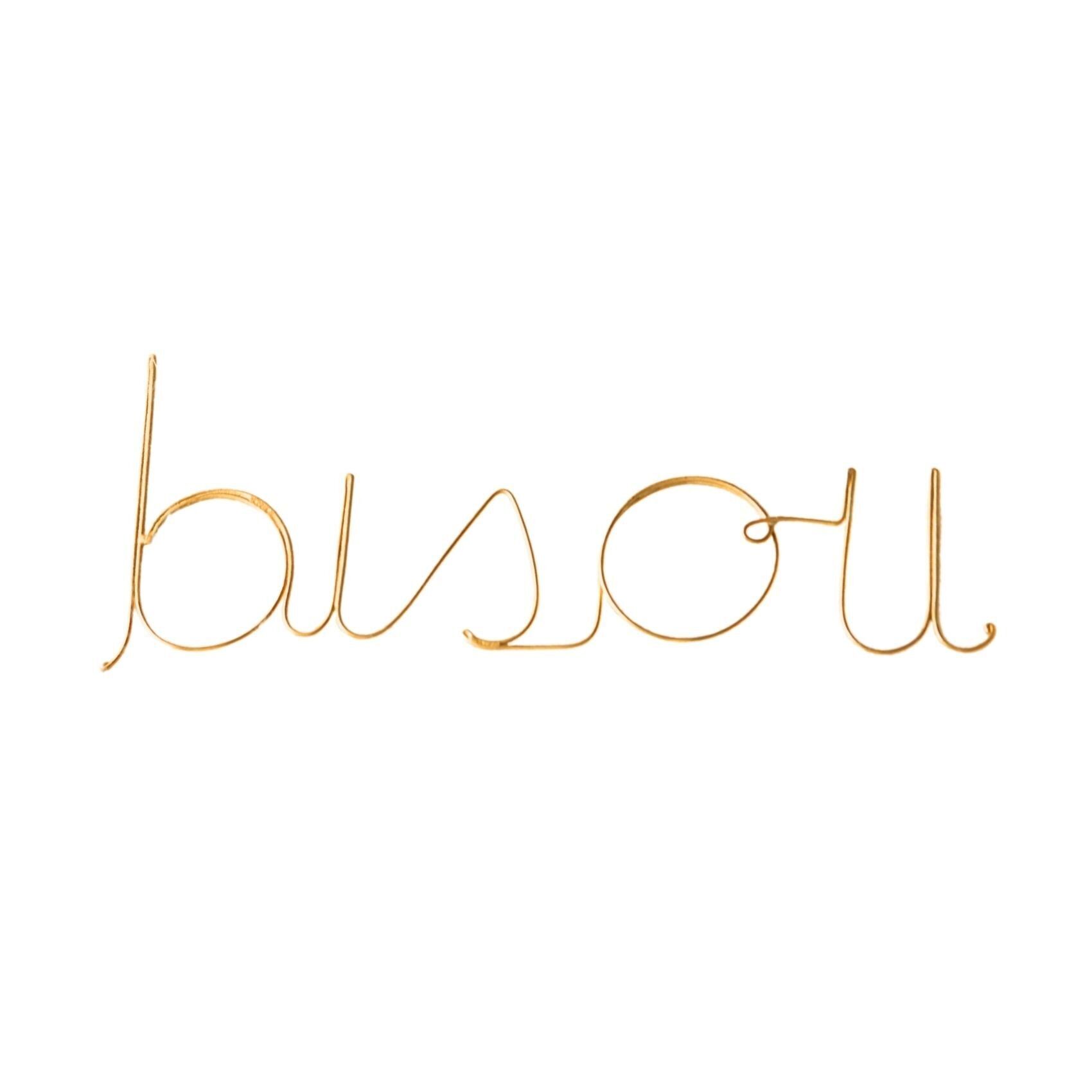 Wort goldener Messingdraht KISS