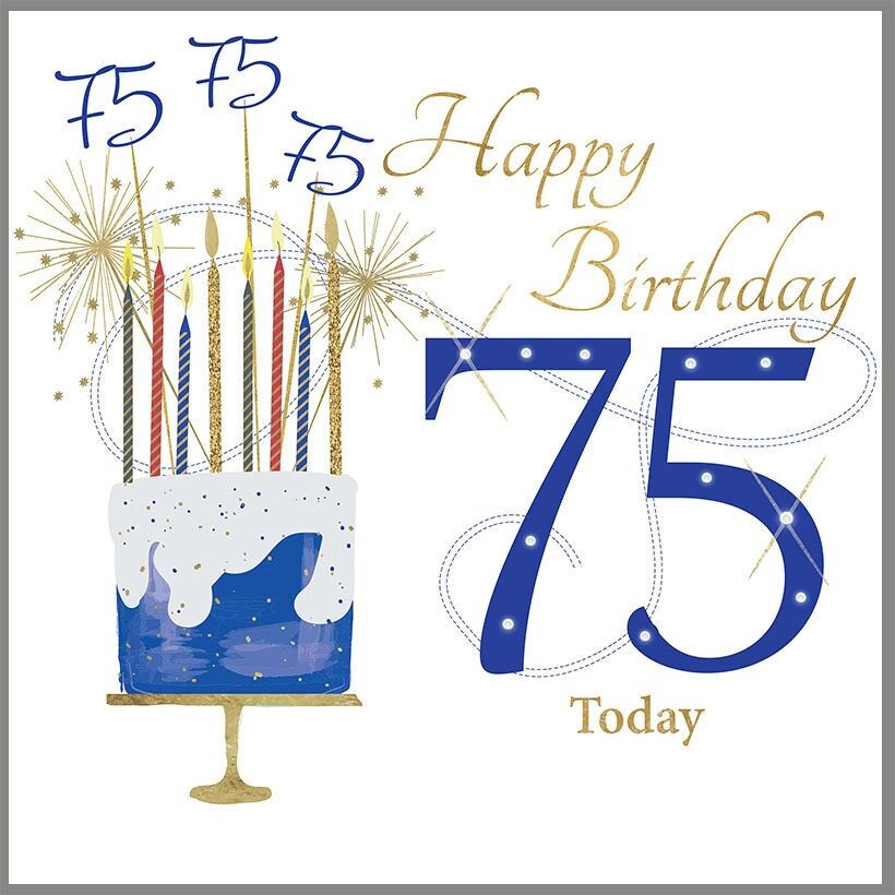 Età 75 Compleanno Blu Aperto