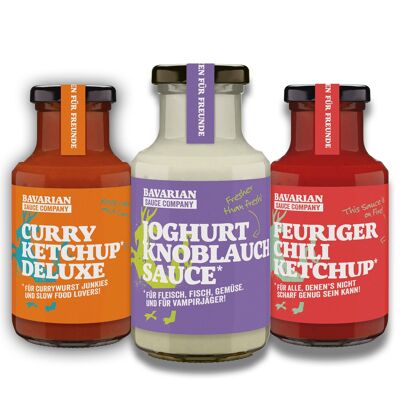 Notre nouveau set de sauces - les trois nouvelles sauces