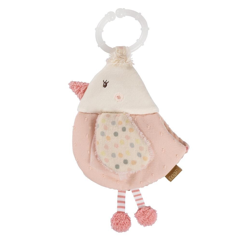 Libro in tessuto uccello - libro tattile a forma di uccello: 4 pagine in colori delicati e con funzioni entusiasmanti