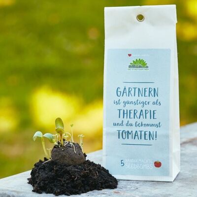 Bombas de semillas - bolsa de papel de 5 - jardinero es terapia