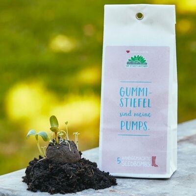 Seed bombs - 5 paper bag - rubber boots