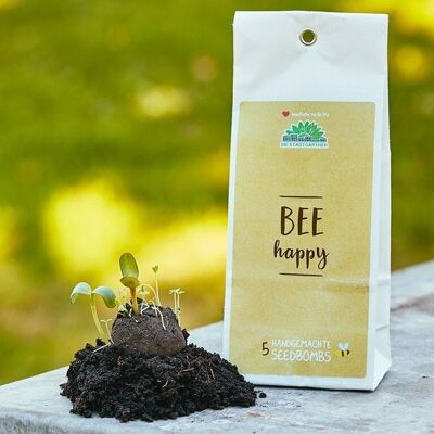 Seed bombs - paper bag of 5 - BEE happy
