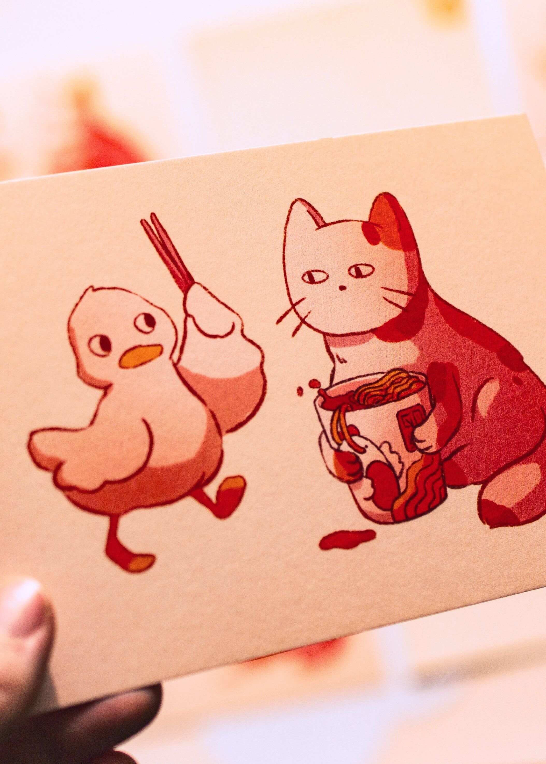 Mini prints - Noodle thief duck