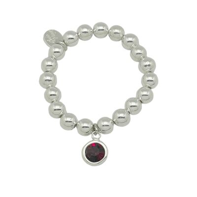 Bracelet élastique cristal Sw rouge