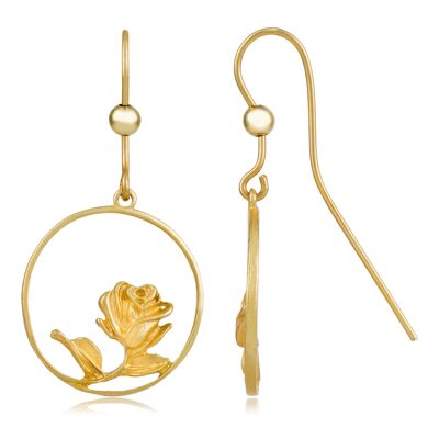 Pendiente dorado Columpio Rosa dorado