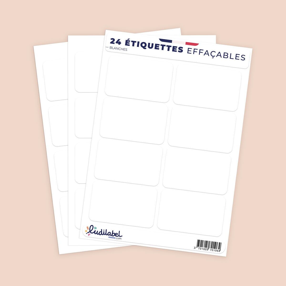 Etichette adesive cancellabili rettangolari per ufficio/cucina Zero Waste