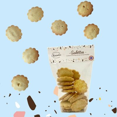 Chocodic | Sachet de Biscuits galettes au beurre à la fleur de sel de Noirmoutier 100g | Chocolat Pâques noel | Collection éclats