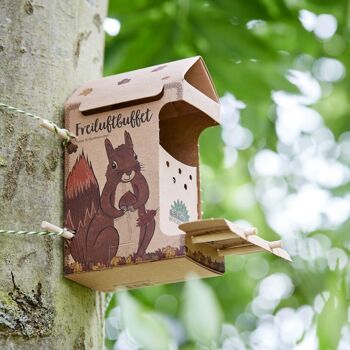 Buffet d'écureuils en plein air