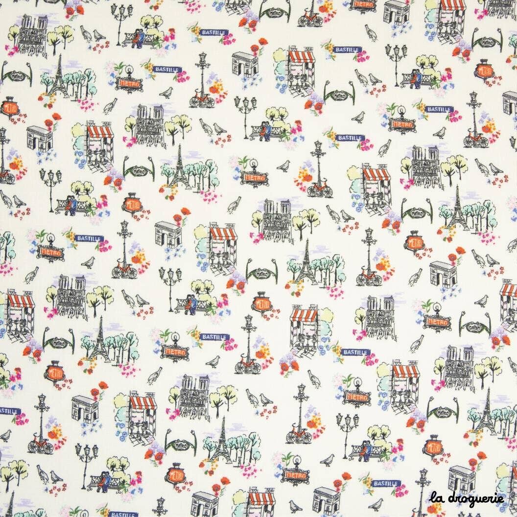 Tissu au mètre "Mimi Pinson" Couleurs Parisiennes