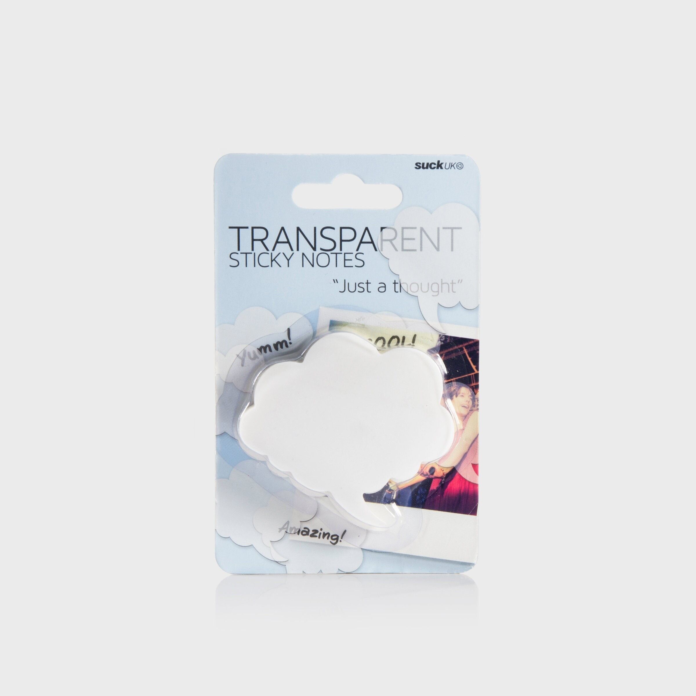 Transparente Haftnotizen, Gedankenblase