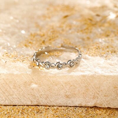 Bague cristaux en acier inoxydable - BG310131