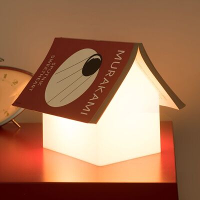 Luz de lectura de cabecera en forma de casa - Lámpara de descanso para libros