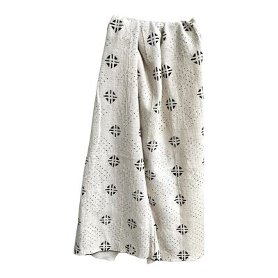 Plaid blanc en bogolan pur coton - LENGO