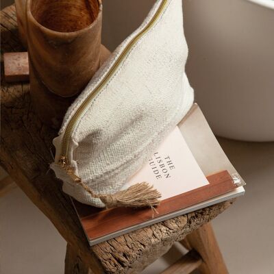 Trousse de toilette évasée en Bogolan et cera - ROHO