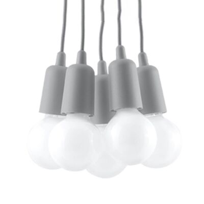 Lámpara colgante DIEGO 5 gris