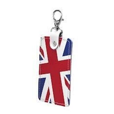 Handmade Leather Union Jack Bag Charm Rectangular