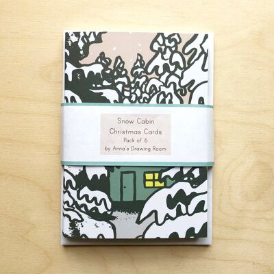 Snowy Cabin Christmas Card - Set of 6