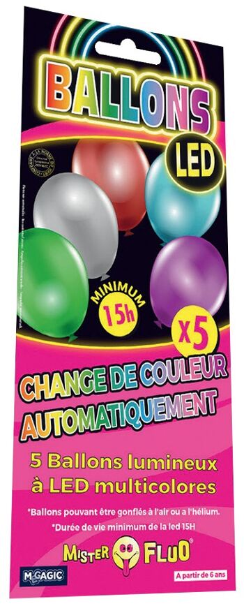 Ballons lumineux - mix couleurs