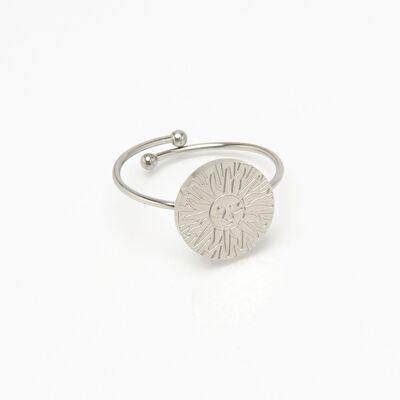 Anillo de acero inoxidable, solar, ajustable.