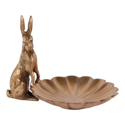 Assiette déco Lapin laiton 14 cm
