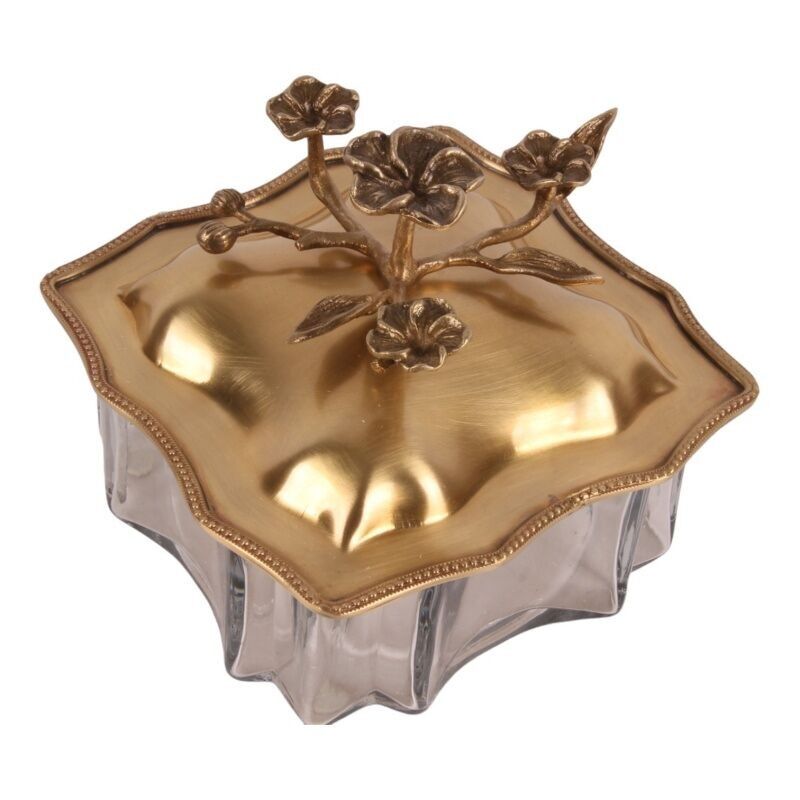 Deco storage box brass 16 cm