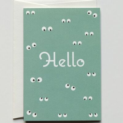 Greeting card Hello, with envelope