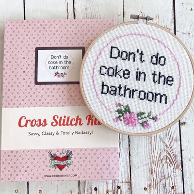 Don't Do Coke in the Bathroom- Adults Cross Stitch Kit