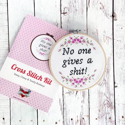 No-One Gives A Shit - Funny Cross Stitch Kit For Beginners