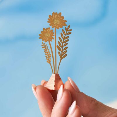 Tiny Bouquet: Cosmos in Brass