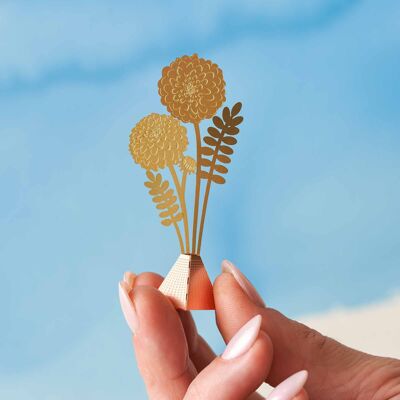 Tiny Bouquet: Dahlia in Brass