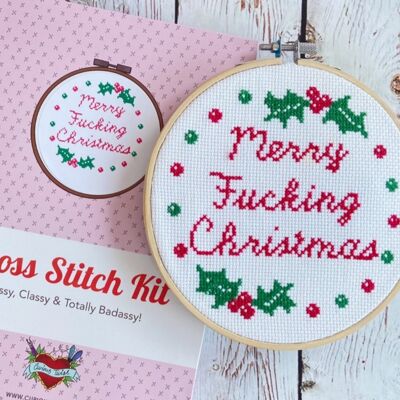 Merry F*cking Christmas - Kit de point de croix contemporain pour adultes