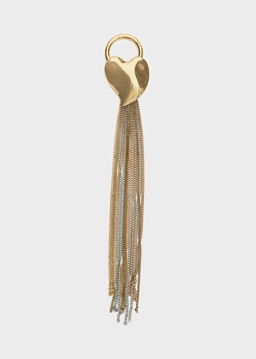 HEART CHARM WITH GOLD FRINGES
