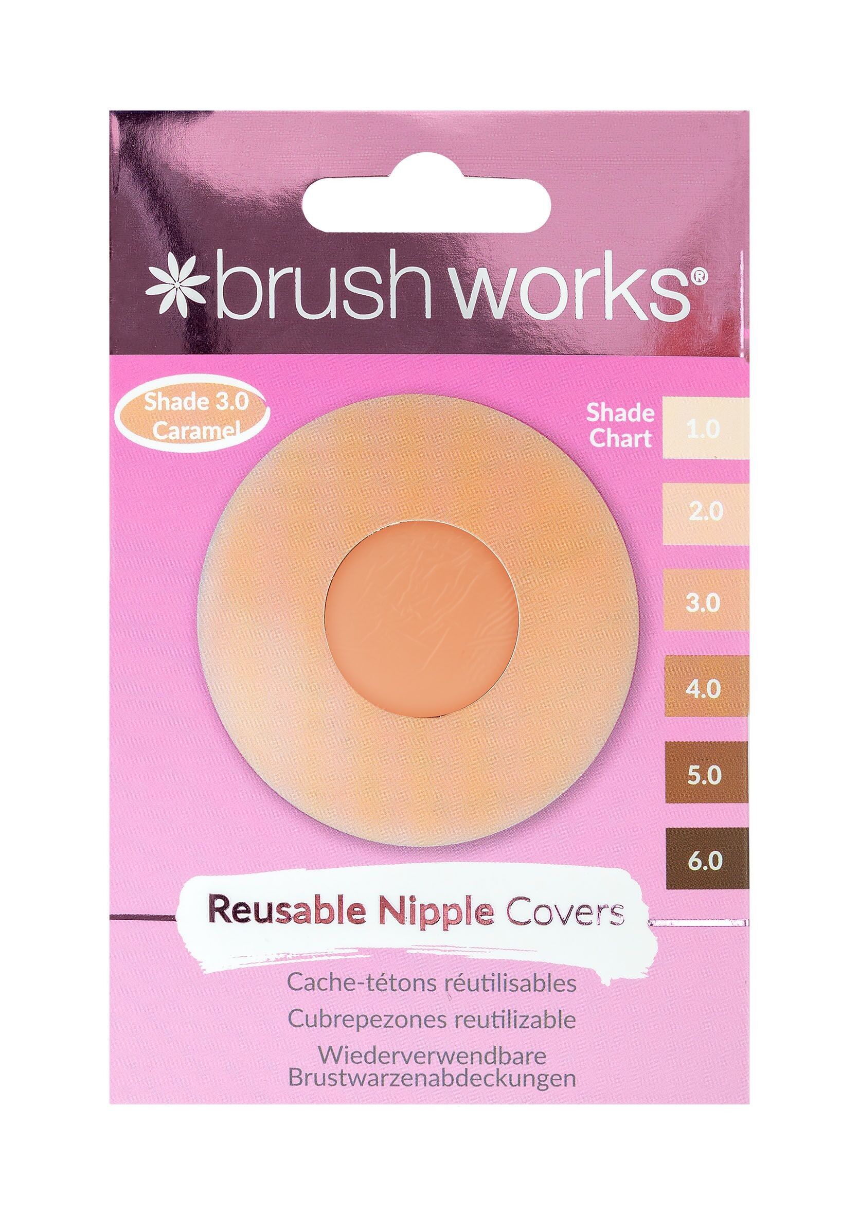 Copricapezzoli in silicone riutilizzabili Brushworks, tonalità 3.0 - Caramello