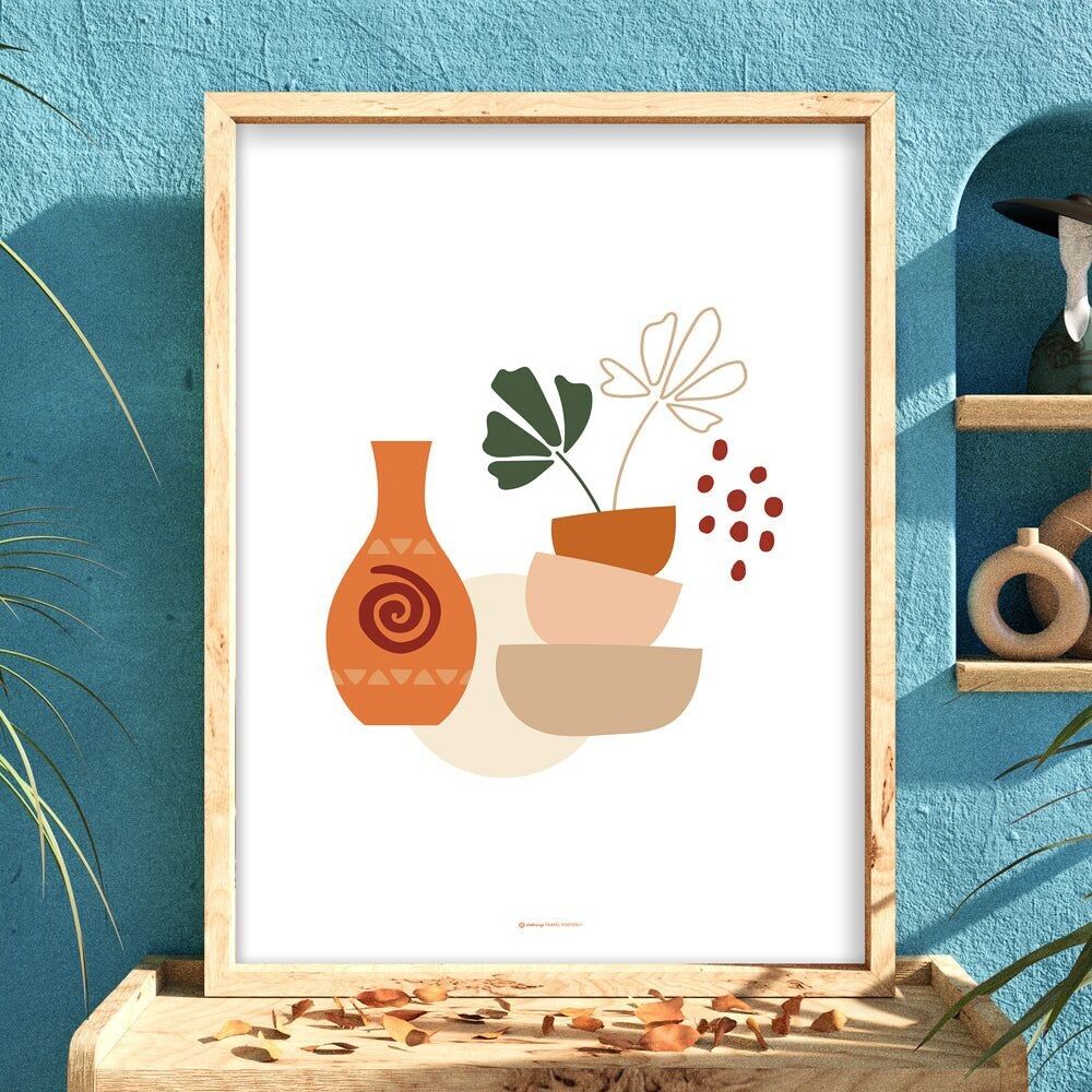 Boho Chic Fleur Nature | Affiche Decor Boheme | Paysage Art Abstrait