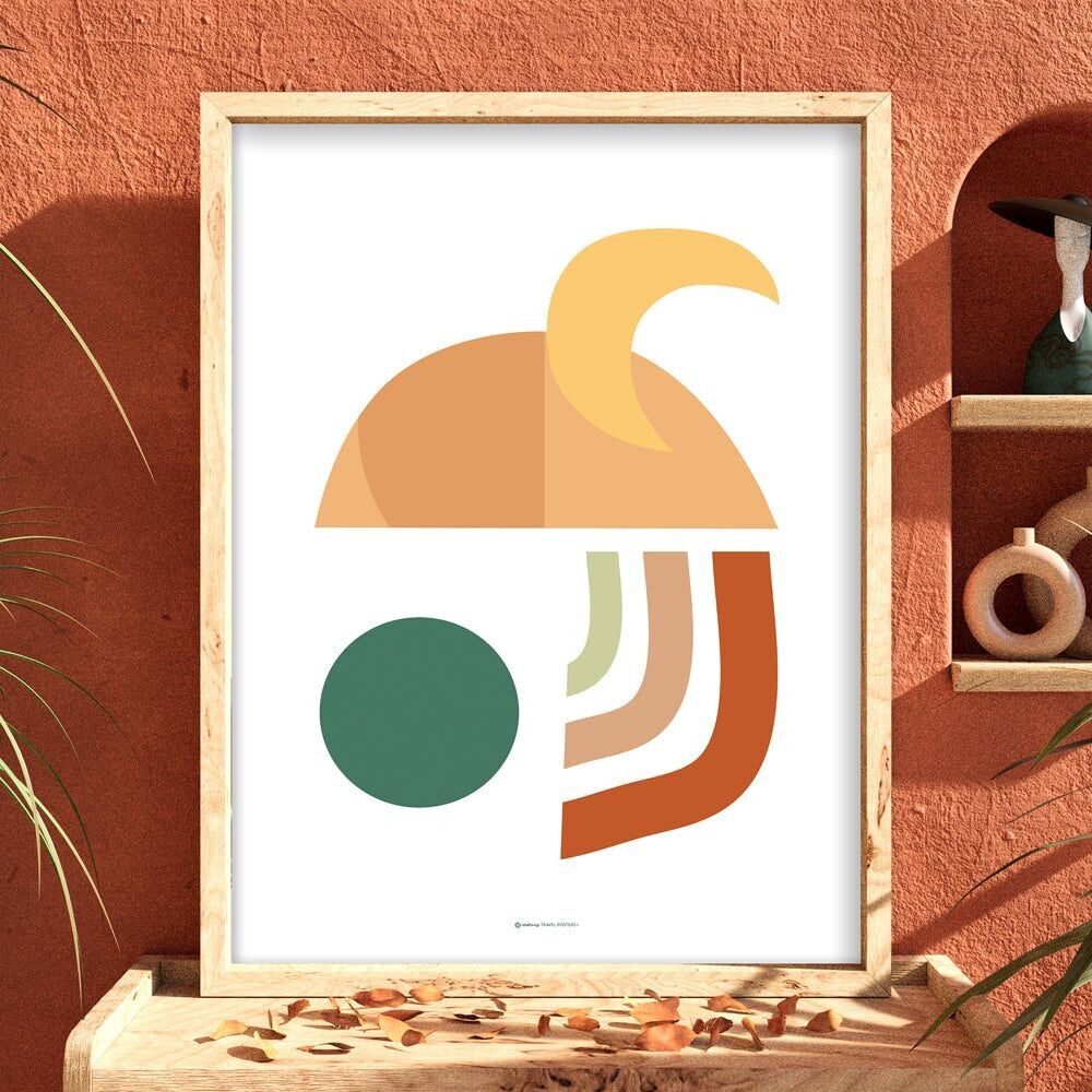 Boho Chic Mond Erde Meer Farben | Böhmisches Dekor Poster | Abstrakte Kunstlandschaft